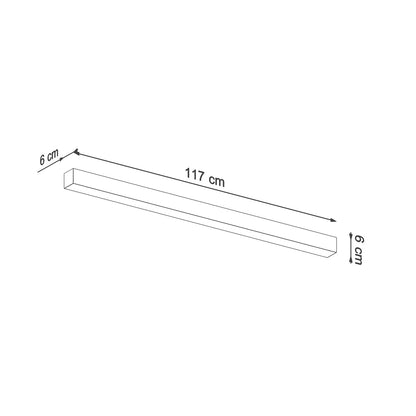 Applique Barre Moderne LED Aluminium 118 cm Grise