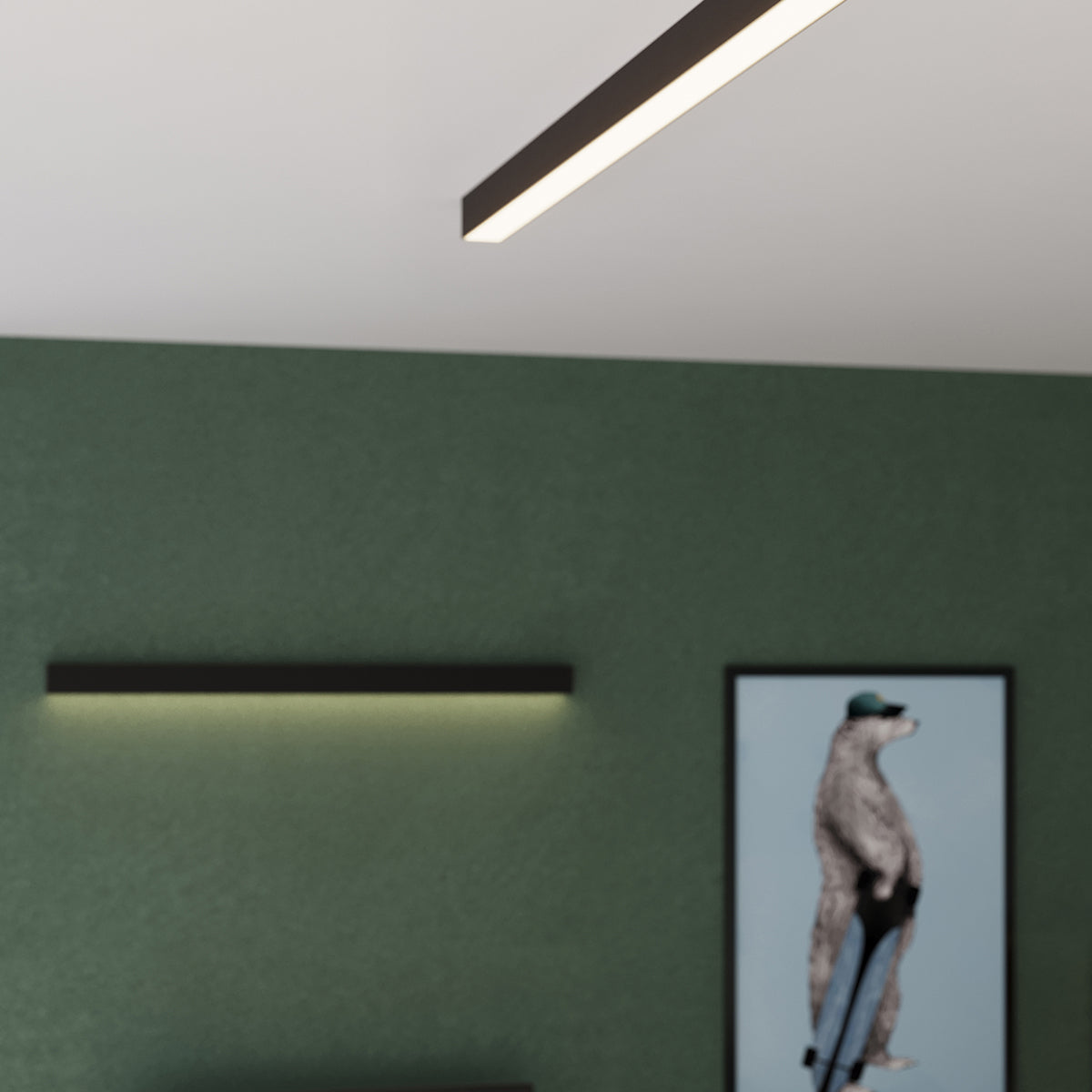 Applique Barre Moderne LED Aluminium 118 cm Noire