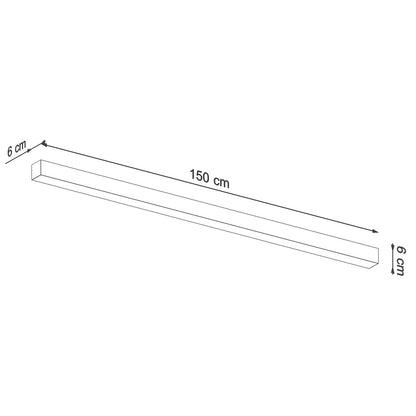 Applique Barre Moderne LED 150 cm Aluminium Gris