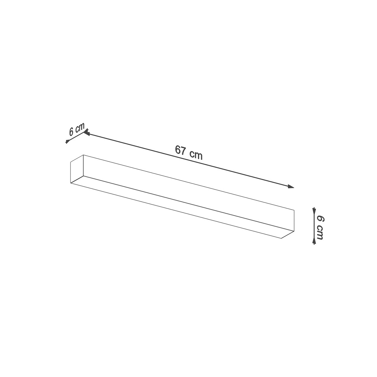 Applique Barre Moderne LED 67 cm Grise