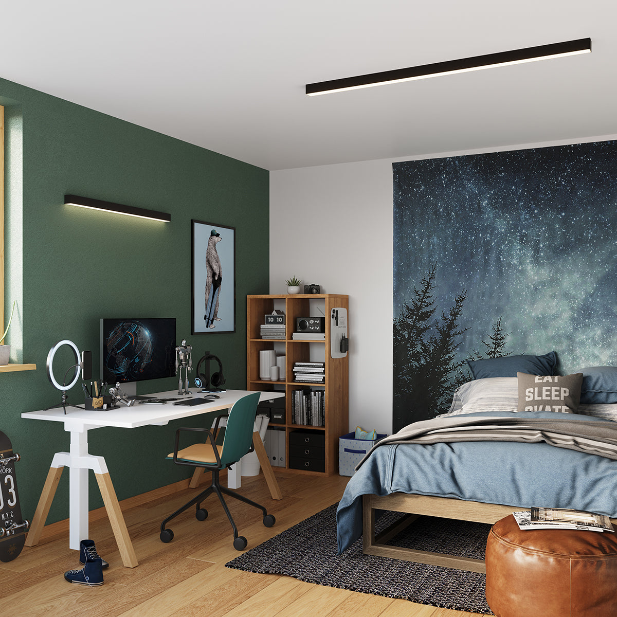 Applique Barre Moderne LED 67 cm Noire