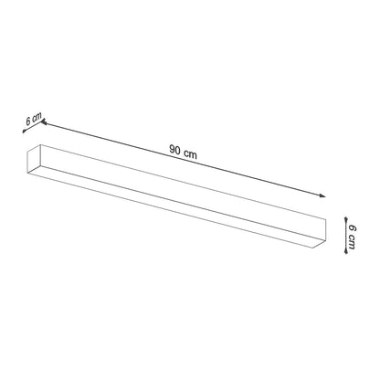 Applique Murale Linéaire LED 90 cm en Aluminium Gris