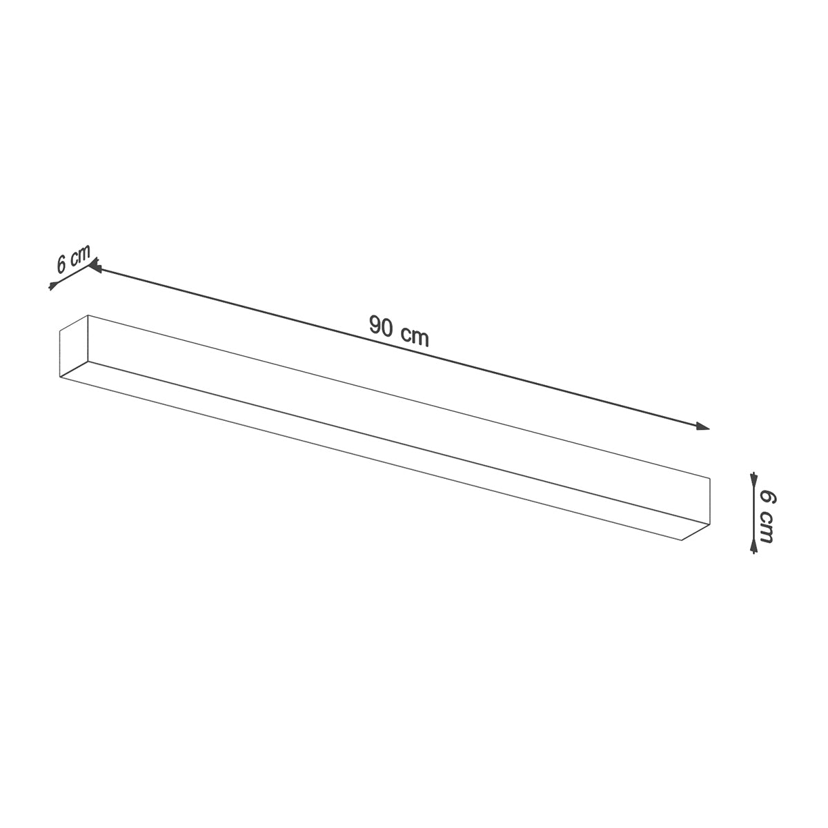 Applique Murale Linéaire LED 90 cm en Aluminium Noir