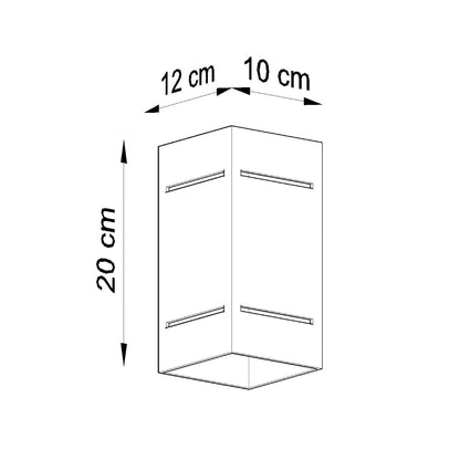Applique Bloc Minimaliste en Aluminium Noir