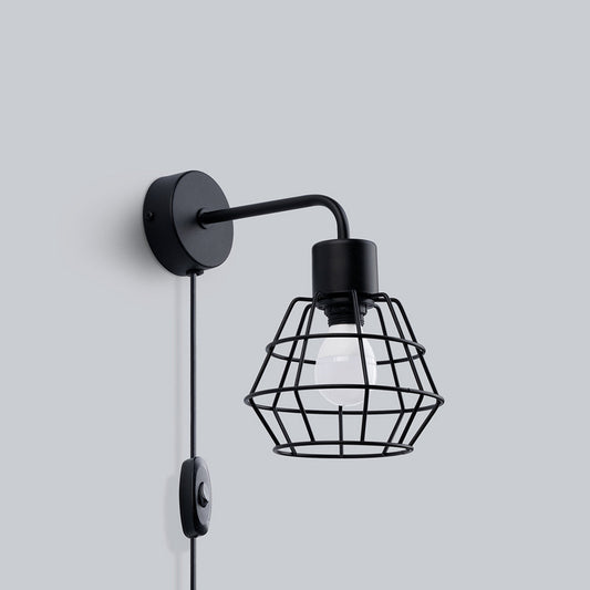 Applique Murale Cage Moderne Acier Noir