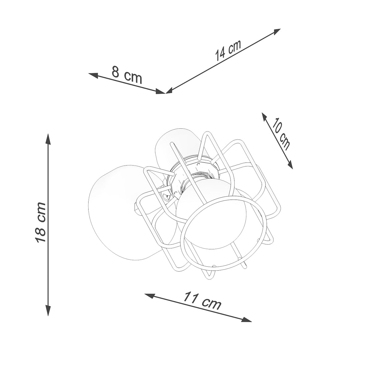 Applique Murale Cage Orientable Acier Blanc E14