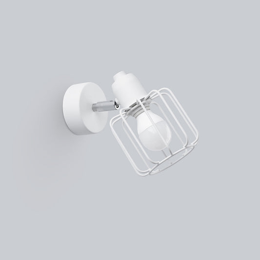 Applique Murale Cage Orientable Acier Blanc E14