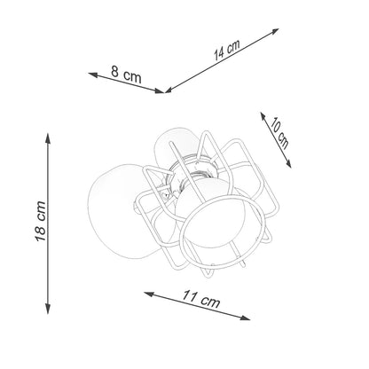 Applique Murale Cage Orientable Acier Noir E14