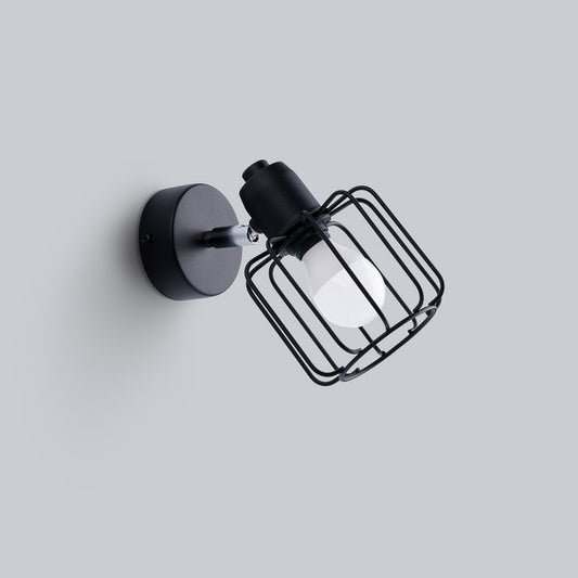 Applique Murale Cage Orientable Acier Noir E14