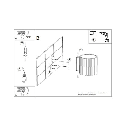 Applique Murale Aura Aluminium Cannelé Noir