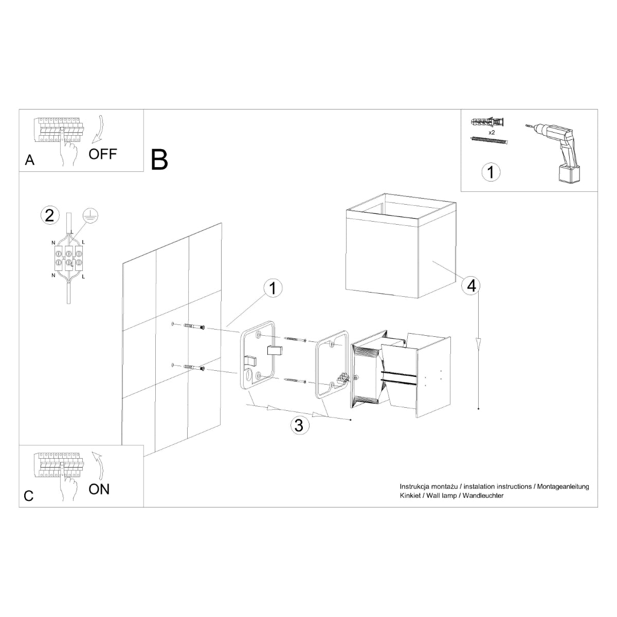 Applique Carré Blanche LED IP54