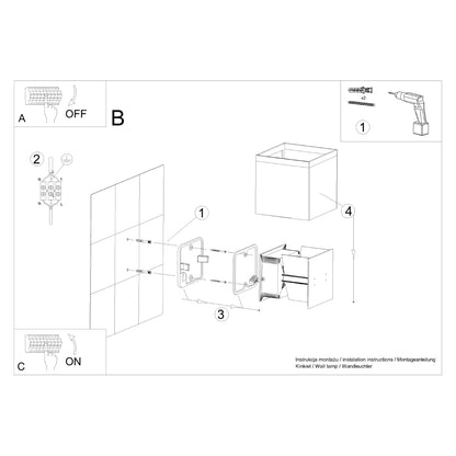 Applique Carré Noire LED IP54