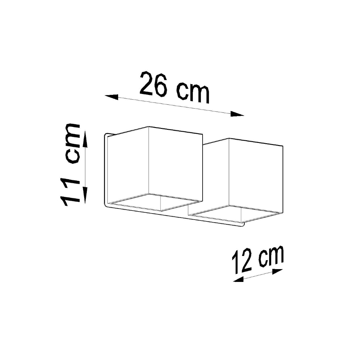 Applique Murale Cube LED 2 Feux Blanche