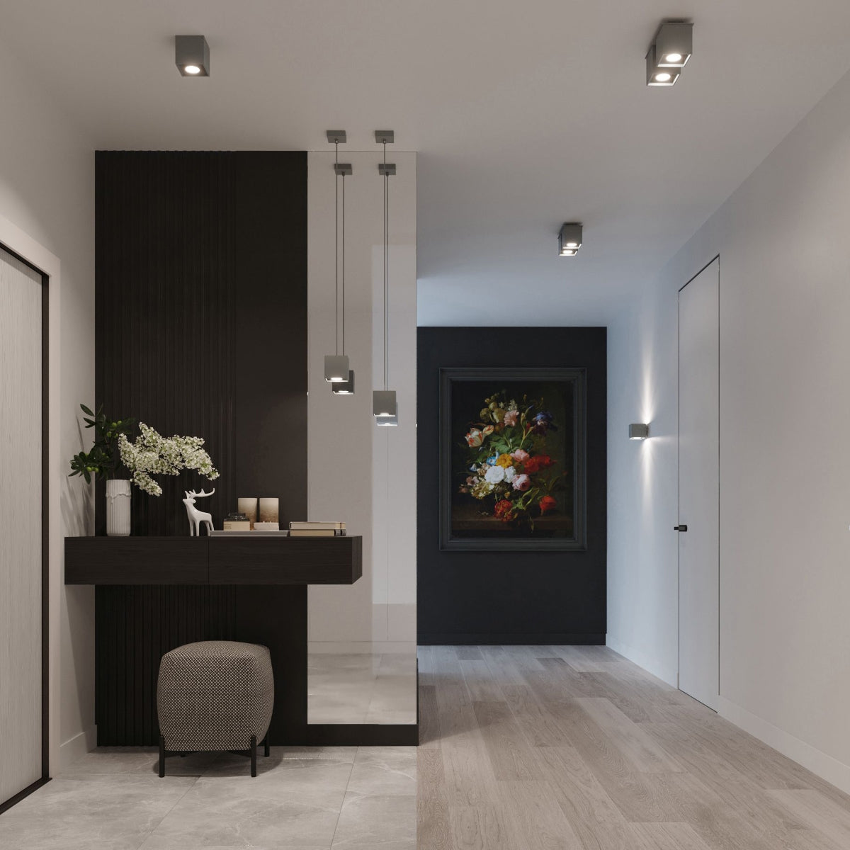 Applique Murale Cube LED Grise