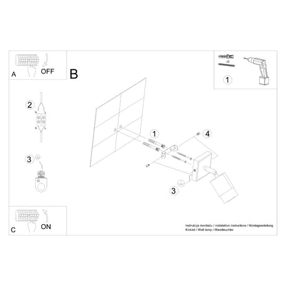 Applique Murale Orientable Double Cylindre Noir et Chrome
