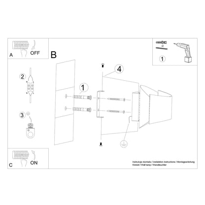 Applique Murale Fluide Ruban Acier Blanc