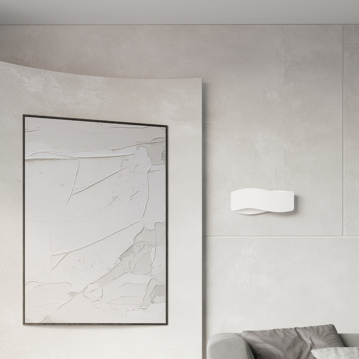 Applique Murale Flux Lumineux 30 Vague Acier Blanc