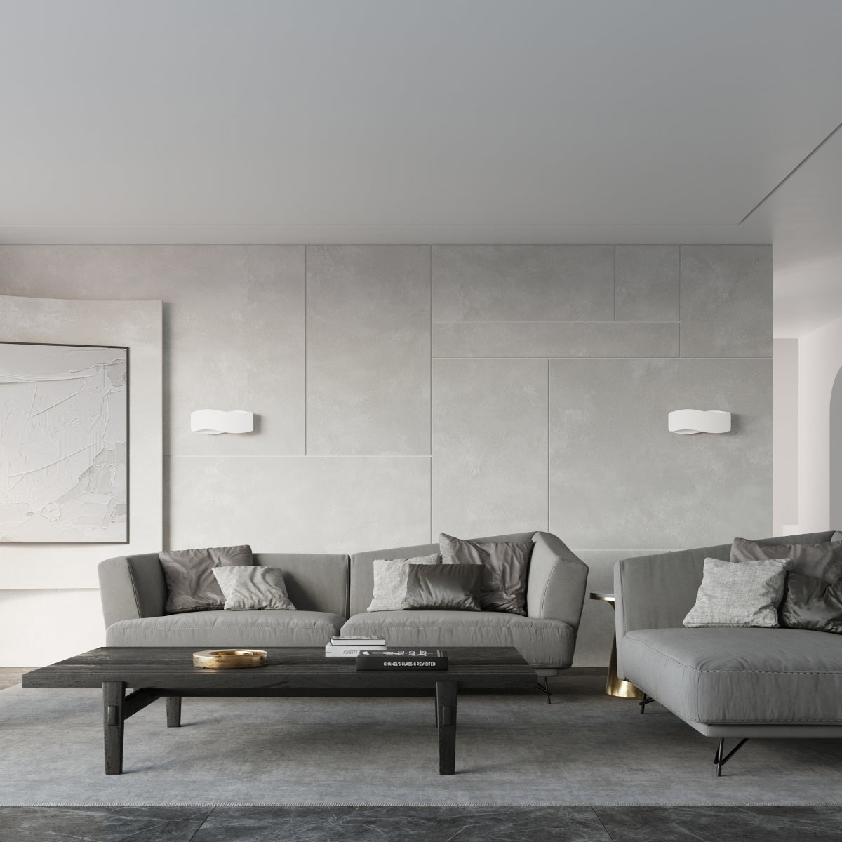 Applique Murale Flux Lumineux 30 Vague Acier Blanc