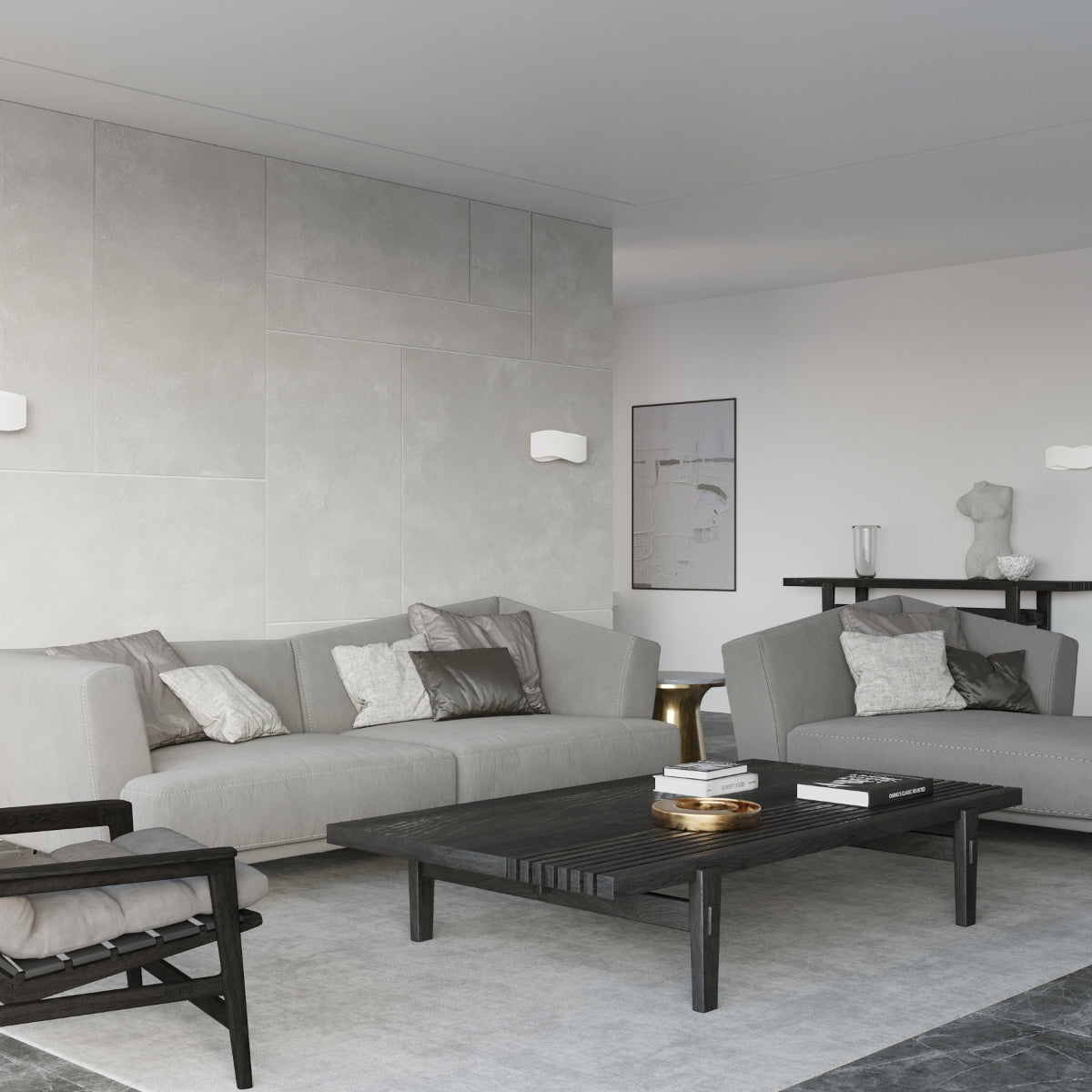 Applique Murale Flux Lumineux 40 Vague Acier Blanc
