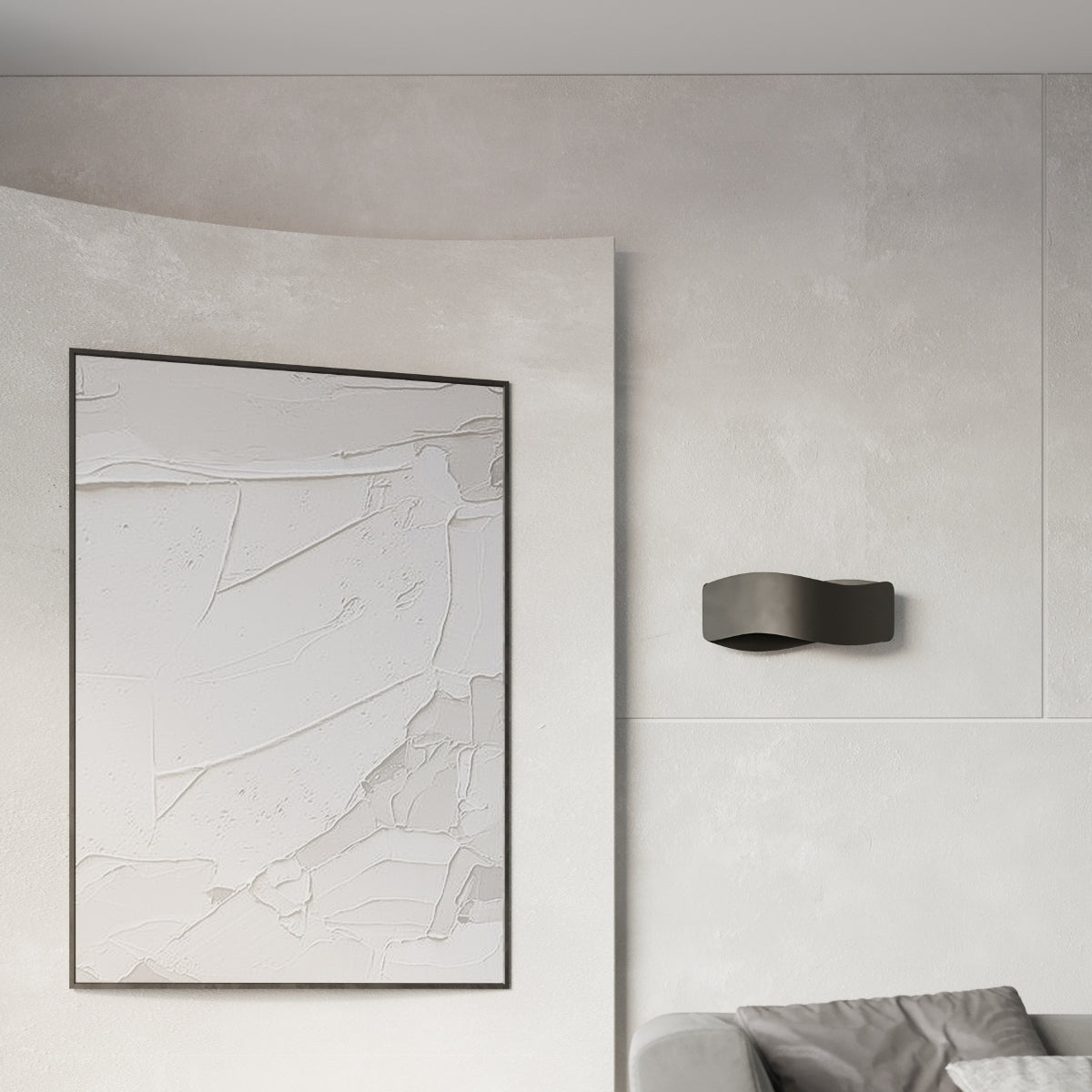 Applique Murale Flux Lumineux 40 Vague Acier Noir