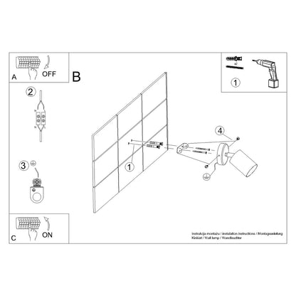 Applique Murale Focus Moderne Spot Orientable Acier Blanc