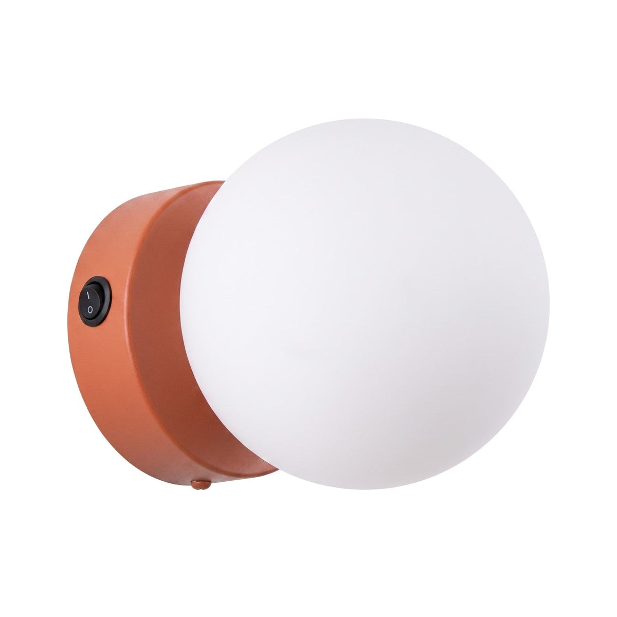 Applique Globe Solis en Verre Opalin Ocre Rouge