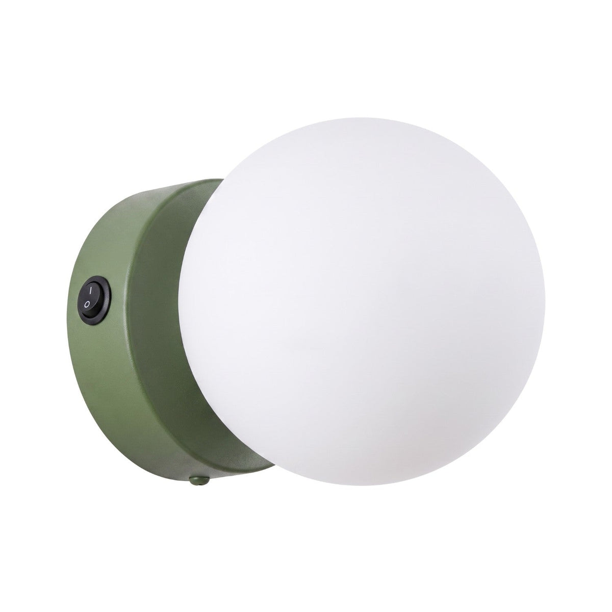 Applique Globe Solis en Verre Opalin Vert Olive