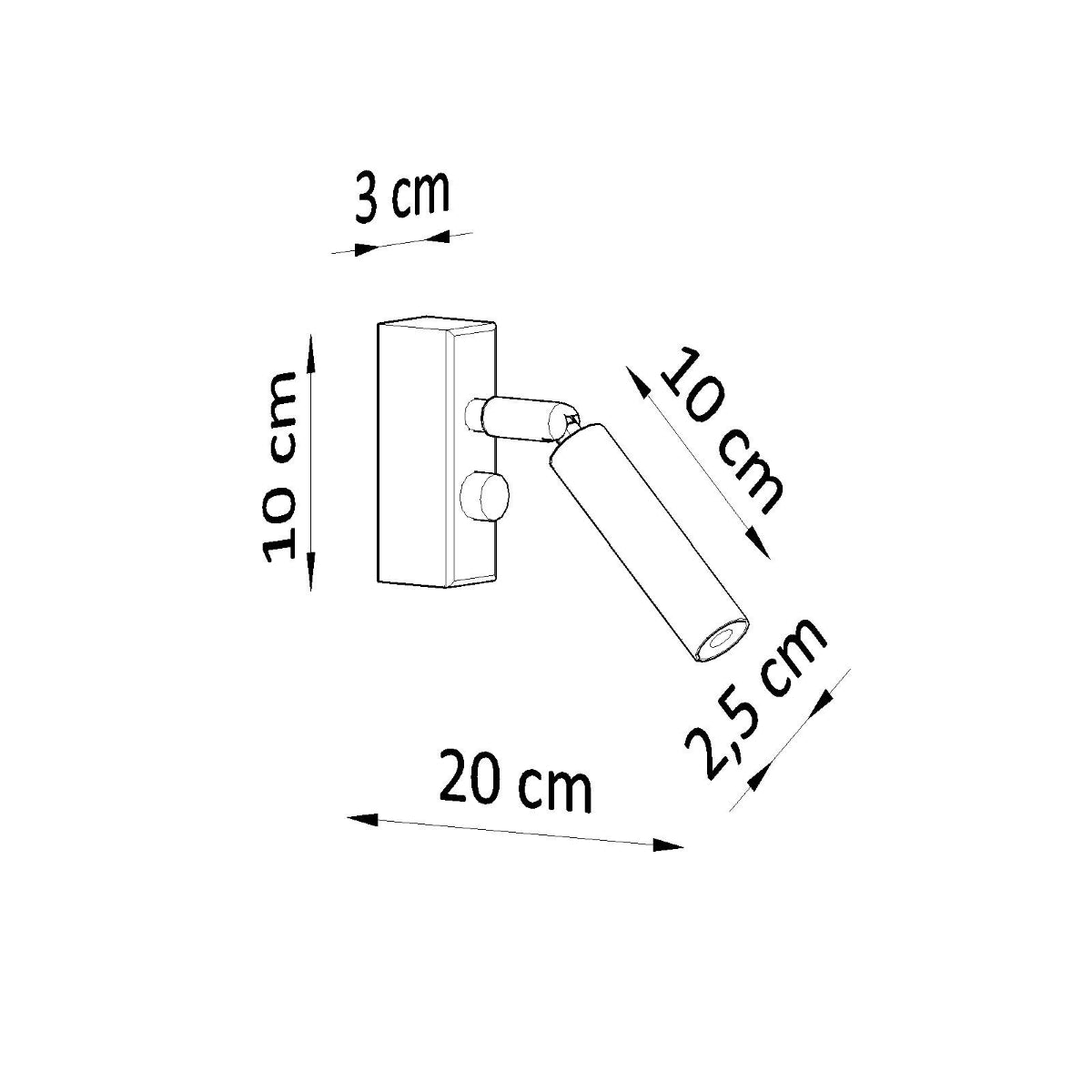 Applique Spot Orientable en Acier Noir Mat