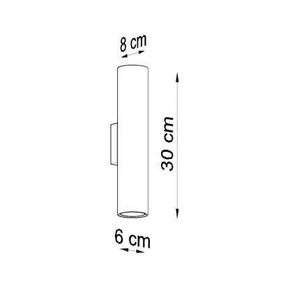 Applique Murale Long Cylindre Noire en Acier