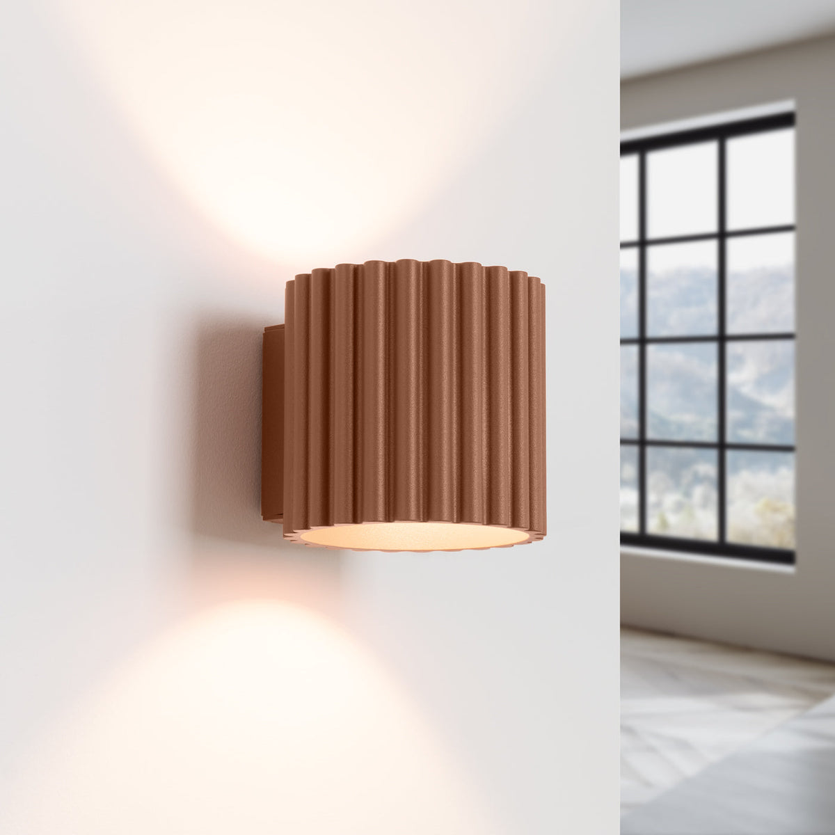 Applique Murale Aura Aluminium Cannelé Moka