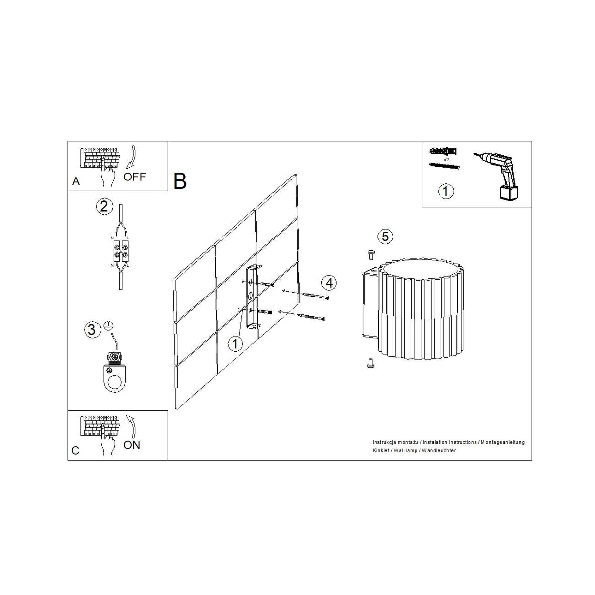 Applique Murale Aura Aluminium Cannelé Vert Olive