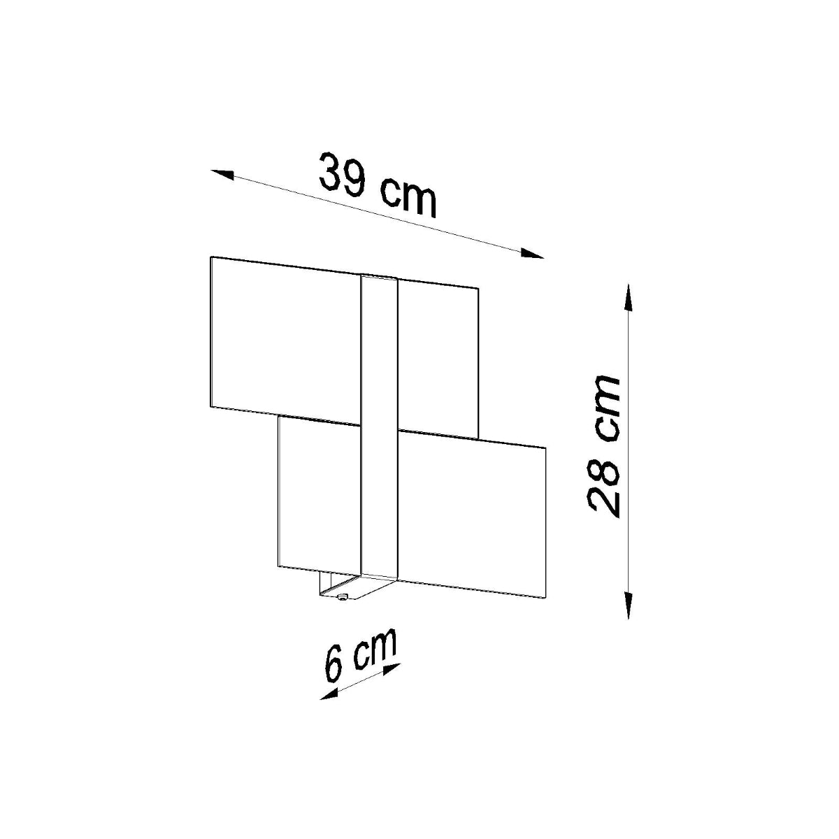 Applique Murale Double Plaque en Verre et Chrome