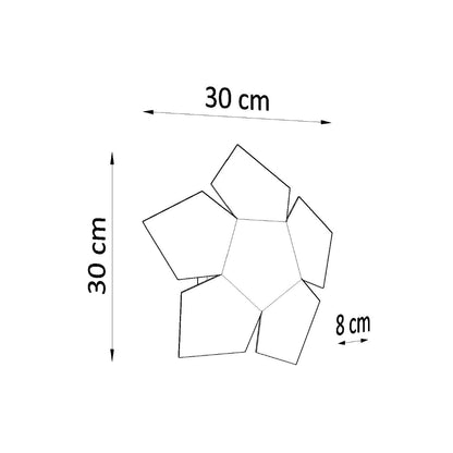 Applique Murale Géométrique Pentagone Blanche
