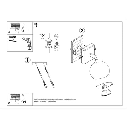 Applique Murale Oculaire Spot Orientable Noire