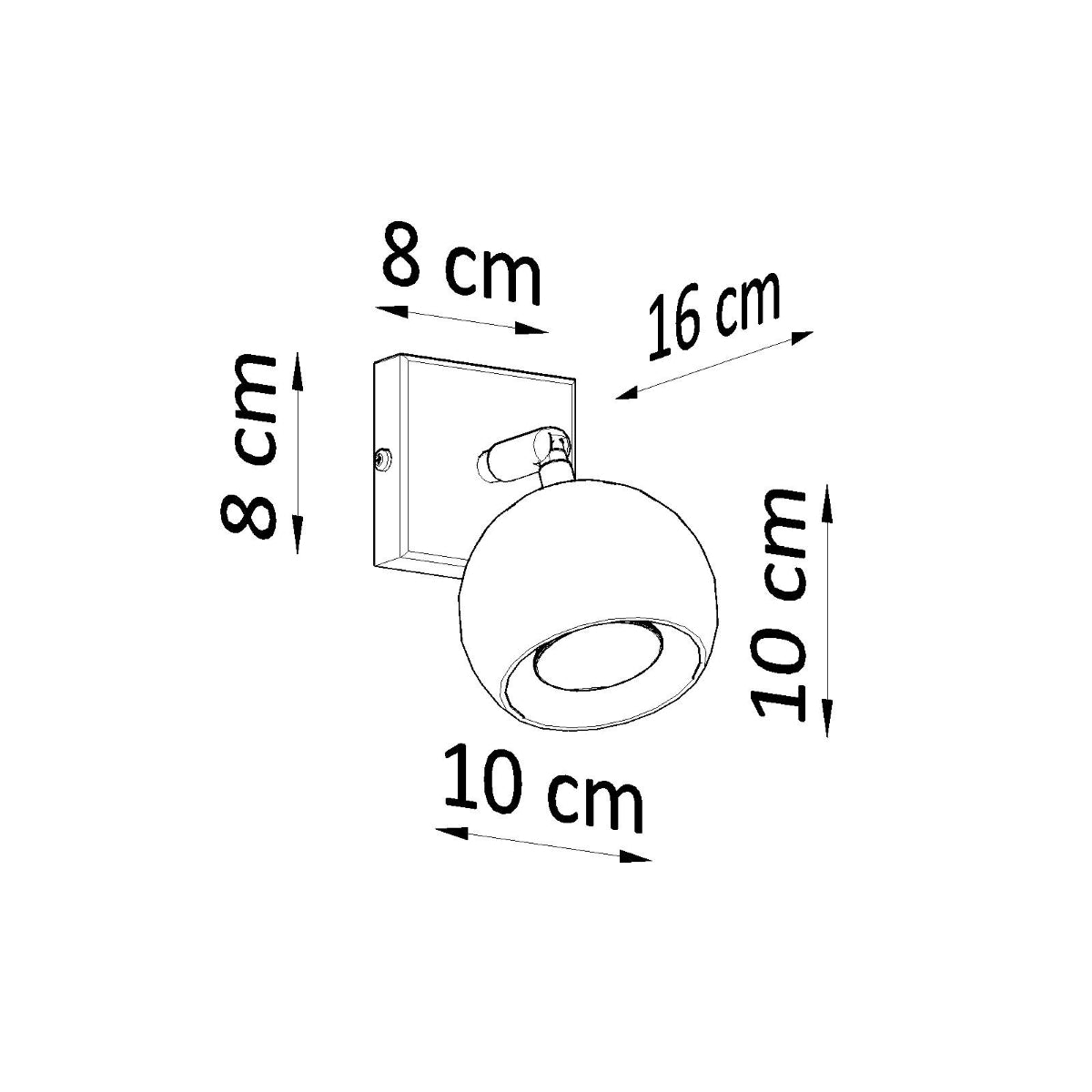 Applique Murale Oculaire Spot Orientable Noire