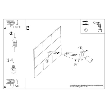 Applique Murale Orientable Spot Minimaliste Acier Noir