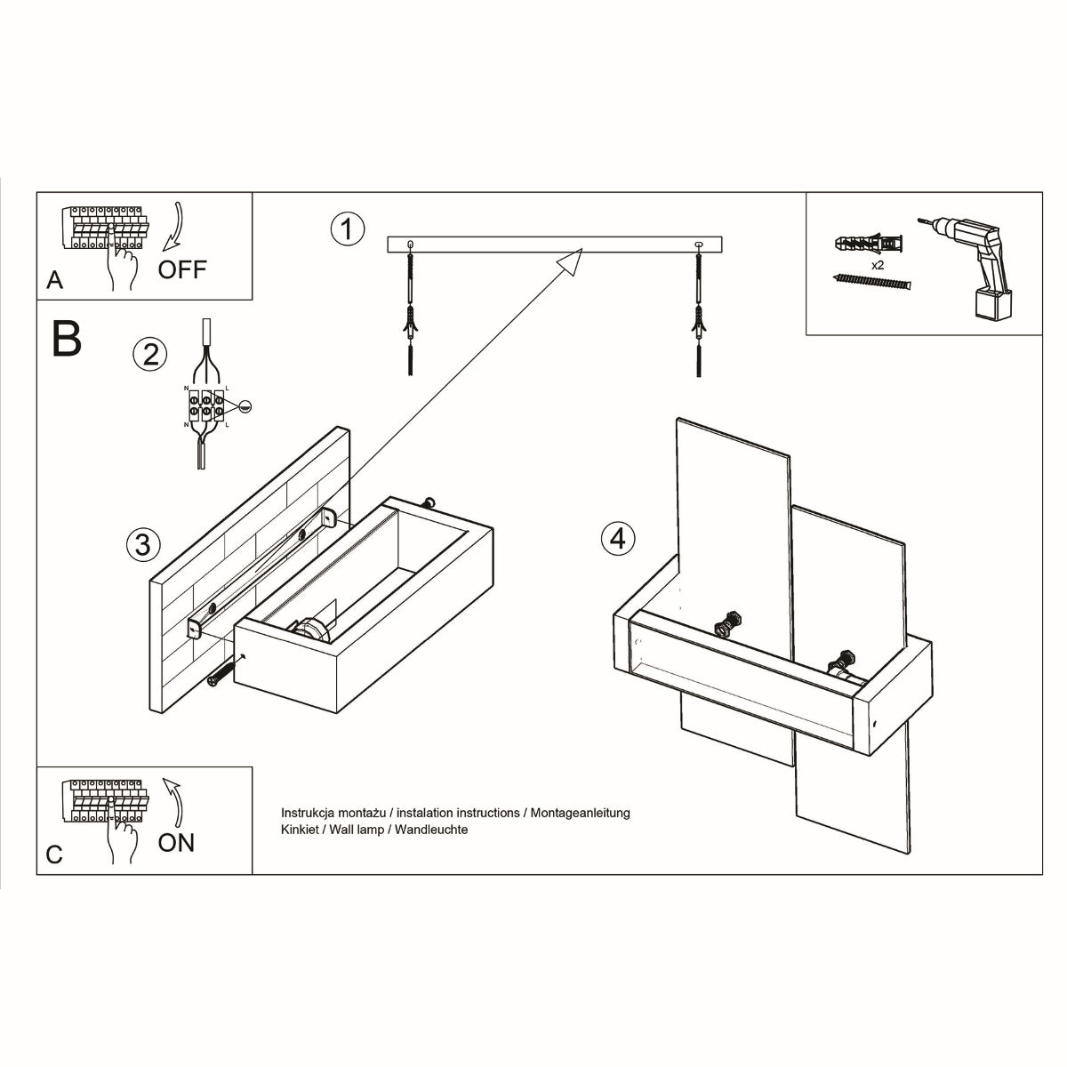 Applique Murale Panneaux Horizontal Blanche