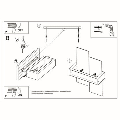 Applique Murale Panneaux Horizontal Noire