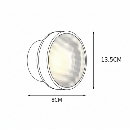 Applique Murale Ronde en Acrylique Rainuré Noire, LED Style Nordique