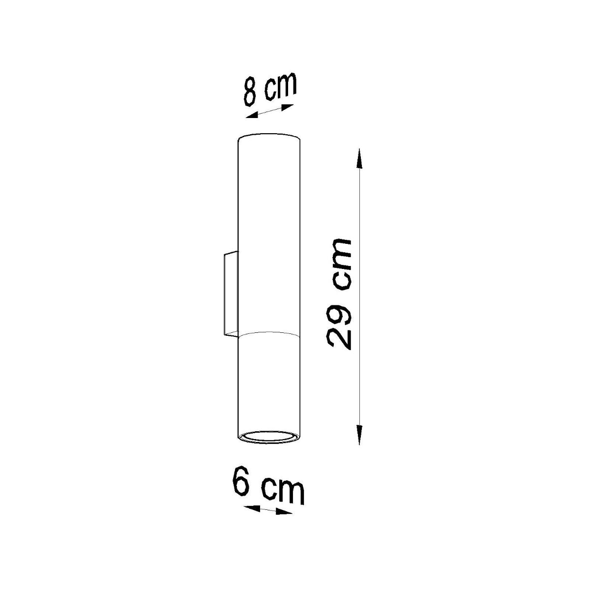 Applique Murale Tube Duo Metallic Acier Noir et Chrome