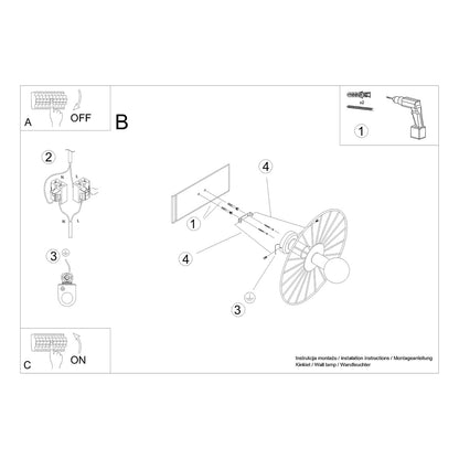 Applique / Plafonnier Modulable Circulaire 45 cm Noir