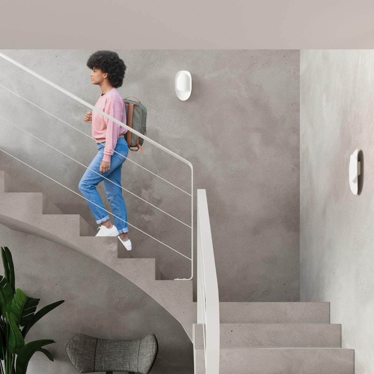 Applique Vortex Murale Ovale Acier Blanc